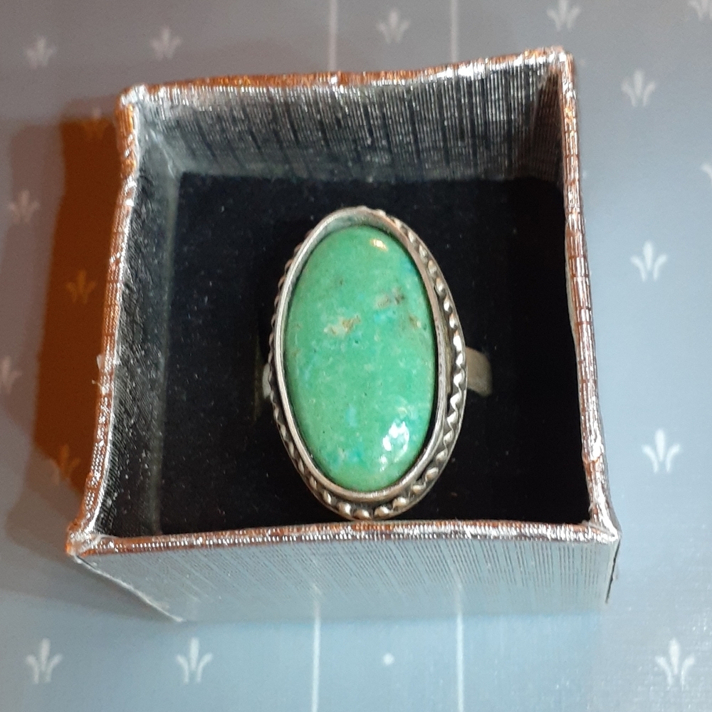 Natural Turquoise Vintage 925 Ring